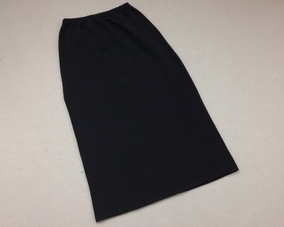 Wms Long Slit Skirt Black